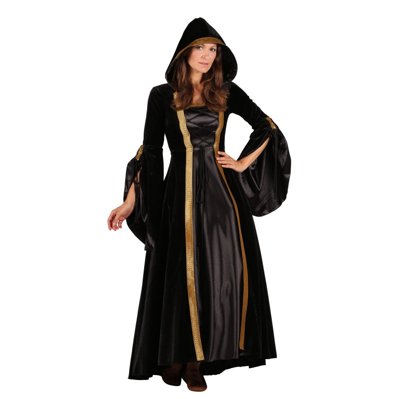 Location robe médiévale enchanteresse noire pour femme chez Be Happy