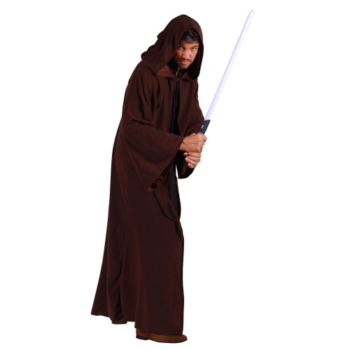 Location cape marron velours à capuche de 180cm luxe pour adulte à Be Happy