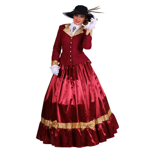 Robe victorienne 1890 bordeaux