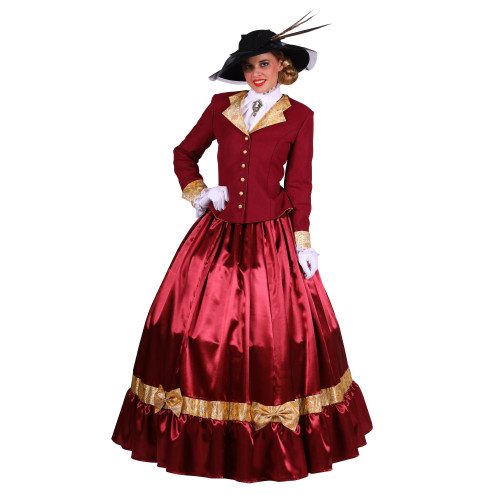 Robe victorienne 1890 bordeaux