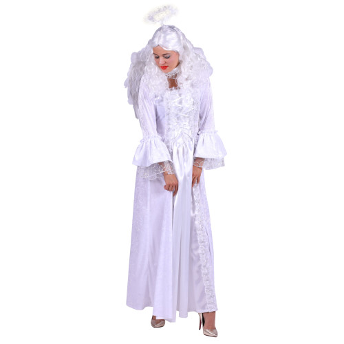 Location robe d'ange luxe longue couleur blanche pour adulte chez Be Happy