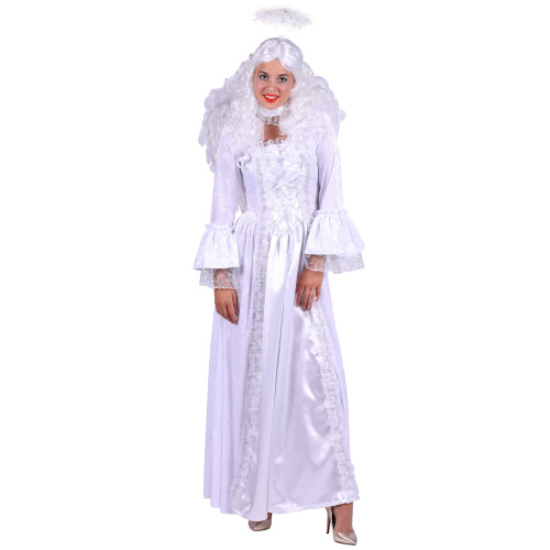Location robe d'ange luxe longue couleur blanche pour adulte chez Be Happy