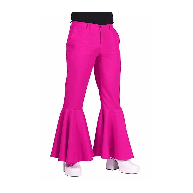 Location pantalon disco rose, funk année 70 patte d'éléphant homme femme à Be Happy