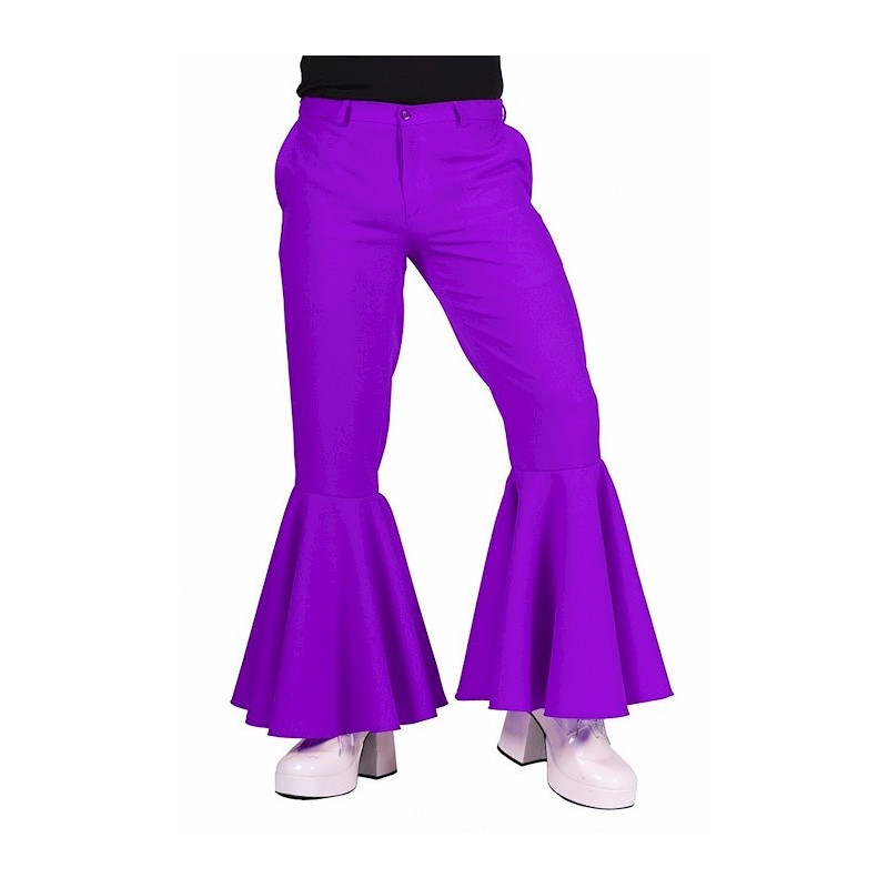 Location pantalon disco violet, funk année 70 patte d'éléphant homme femme à Be Happy