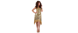 Location robe cabaret disco doré à paillettes pour adulte chez Be Happy