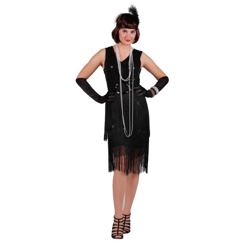 Robe charleston Gatsby 1920 noire