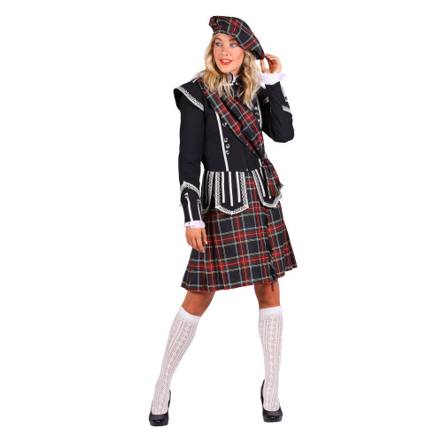 Location déguisement costume traditionnel écossaise courte avec kilt pour femme à Be Happy