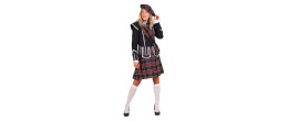 Location déguisement costume traditionnel écossaise courte avec kilt pour femme à Be Happy