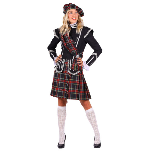 Location déguisement costume traditionnel écossaise courte avec kilt pour femme à Be Happy