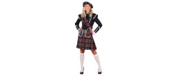 Location déguisement costume traditionnel écossaise courte avec kilt pour femme à Be Happy