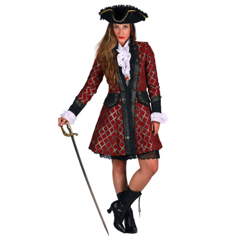 Veste marquise, corsaire rouge femme