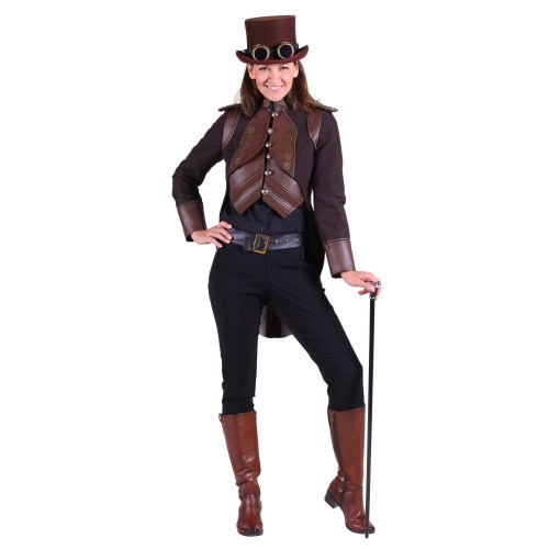Veste steampunk marron 1850 femme