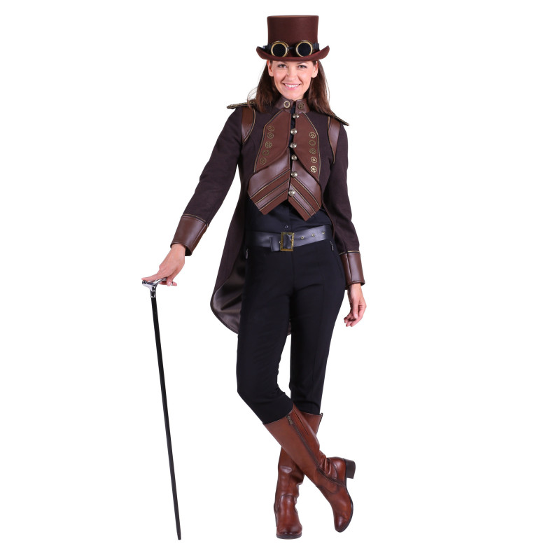 Veste steampunk marron 1850 femme