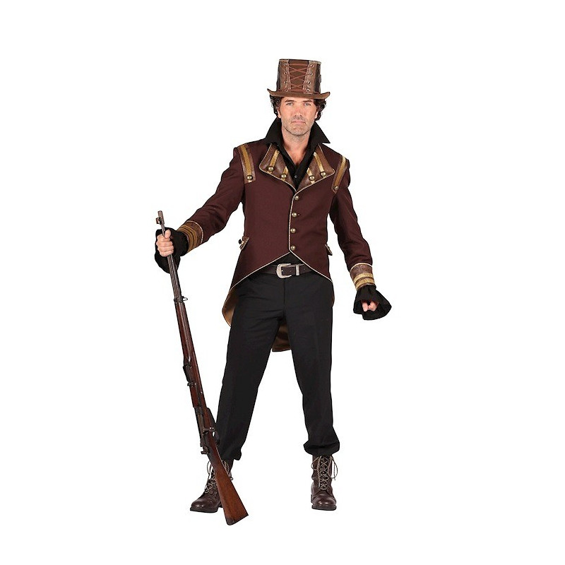 Veste marron steampunk, pirate homme