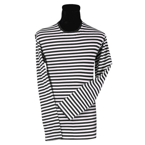 Location t-shirt à rayures noir et blanc manche longue pour adulte chez Be Happy