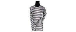 Location t-shirt à rayures noir et blanc manche longue pour adulte chez Be Happy