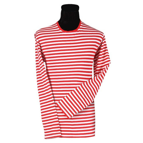 Location t-shirt à rayures rouge et blanc manche longue pour adulte chez Be Happy