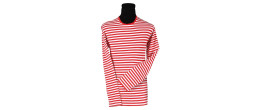 Location t-shirt à rayures rouge et blanc manche longue pour adulte chez Be Happy
