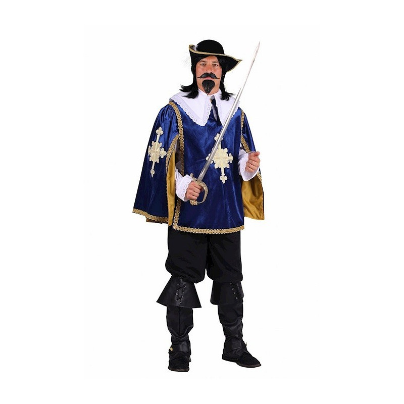 Location costume mousquetaire bleu complet luxe pour adulte à Paris