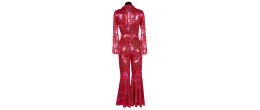 Location déguisement combinaison disco luxe couleur rouge pour adulte chez Be Happy