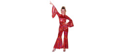 Location déguisement combinaison disco luxe couleur rouge pour adulte chez Be Happy