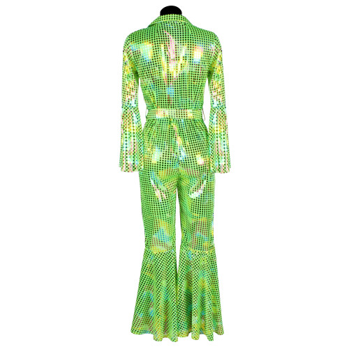 Location déguisement combinaison disco luxe couleur vert pour adulte chez Be Happy