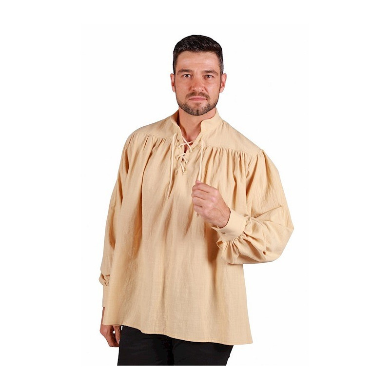 Location chemise à lacet d'époque médiévale, pirate couleur écrue, beige pour homme à Be Happy