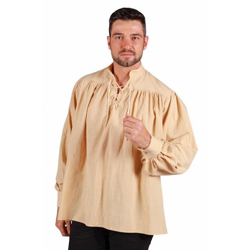 Location chemise à lacet d'époque médiévale, pirate couleur écrue, beige pour homme à Be Happy