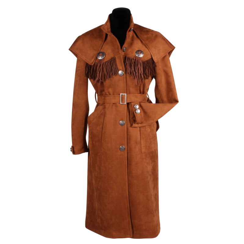 Location veste de cowgirl western couleur marron daims pour femme chez Be Happy