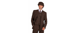 Location costume 1930 homme Peaky Blinders luxe marron brun pour homme chez Be Happy à Paris