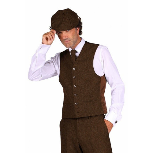 Location costume 1930 homme Peaky Blinders luxe marron brun pour homme chez Be Happy à Paris