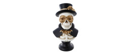 Buste squelette homme doré luxe en résine pour décoration halloween, dia de los muertos en vente à Be Happy