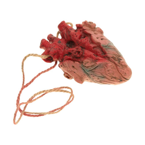 Vente faux coeur humain ensanglanté en latex de 10cm chez Be Happy, décoration halloween