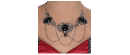 collier ras de cou gothique pierre noire en vente pour adulte chez Be Happy, bijoux gothique médiéval