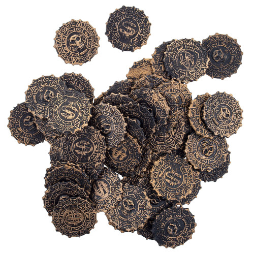 Lot de 50 vieille pièces de monnaie en OR pour déguisement pirate, moyen-âge en vente chez Be Happy
