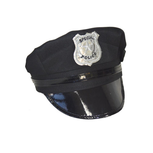 Casquette police noir américain avec insigne, taille adulte réglable en vente à Paris chez Be Happy