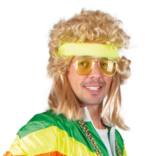 Paire de lunettes jaune funky année 80 pour adulte en vente chez Be Happy à Paris