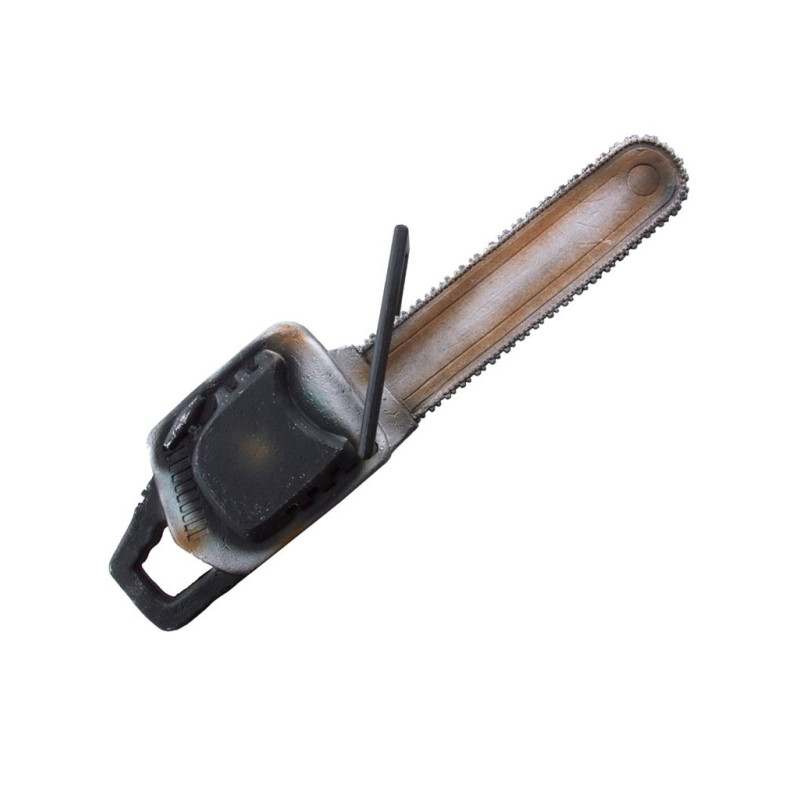 Tronçonneuse motorisée 65cm avec lame mobile et sonore en vente chez Be Happy pour déguisement Halloween.