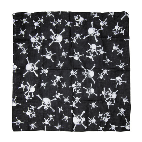 Bandana pirate noir avec têtes de mort blancs pour adulte et enfant 50x50cm en vente chez Be Happy à Paris
