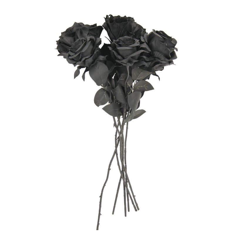 Bouquet de 5 roses noires maléfiques pour déguisement ou déco halloween en vente à Be Happy