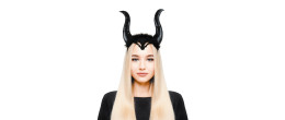 Serre tête diable, demon malefique aux cornes noires longue en vente chez Be Happy