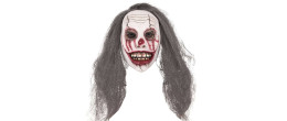 Masque halloween adulte clown effrayant avec cheveux en vente à Paris chez Be Happy.