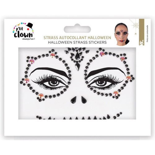 Maquillage strass halloween pour visage dia de los muertos en vente chez Be Happy