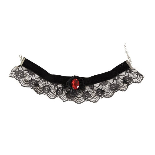 Collier gothique à pierre rouge