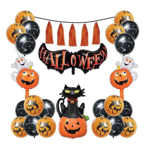 Kit déco 28 ballons Halloween guirlande