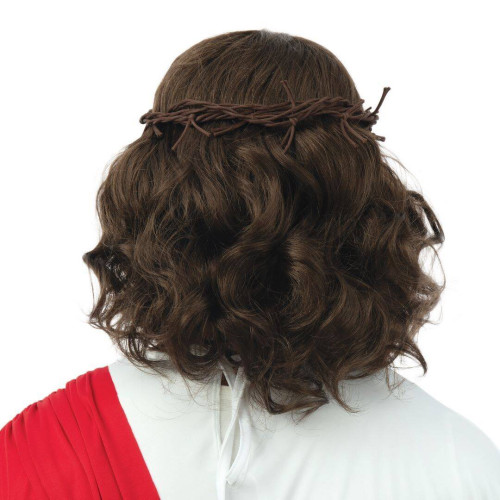 Perruque Jésus avec barbe et couronne épines pour adulte en vente à Be Happy Paris