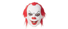 Masque ça le clown, pennywise intégral en latex avec cheveux long rouge en vente chez Be Happy Paris
