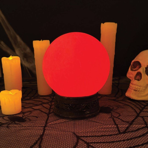 Boule de cristal sonore et lumineuse de Ø18cm pour décoration voyante, halloween, mystique en vente à Be Happy