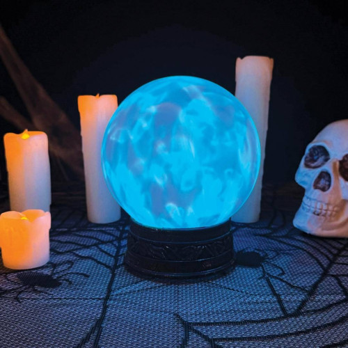 Boule de cristal sonore et lumineuse de Ø18cm pour décoration voyante, halloween, mystique en vente à Be Happy