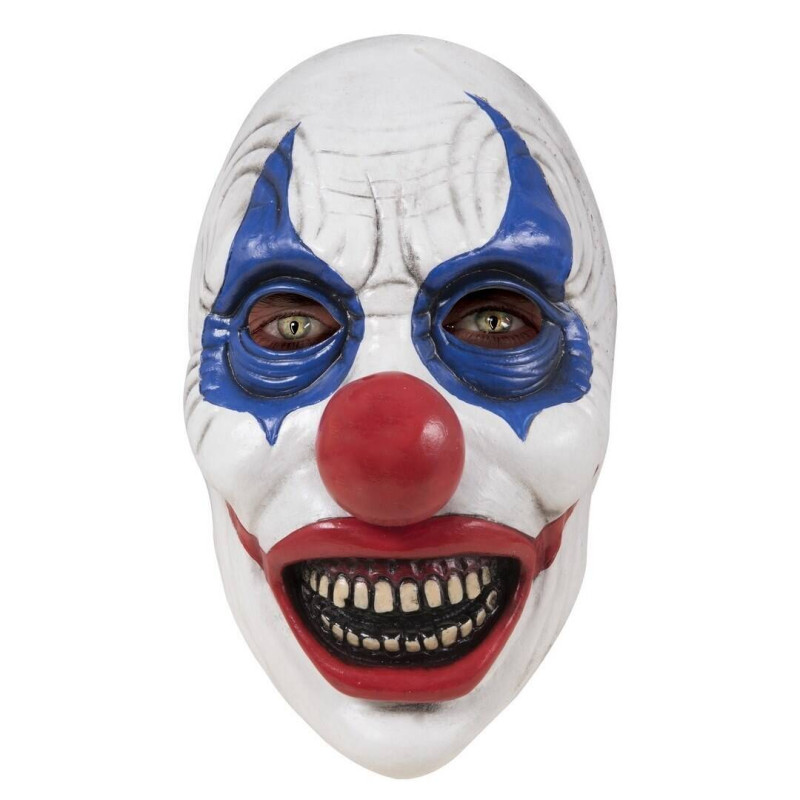 Masque visage clown redoutable pour adulte en latex en vente chez Be Happy